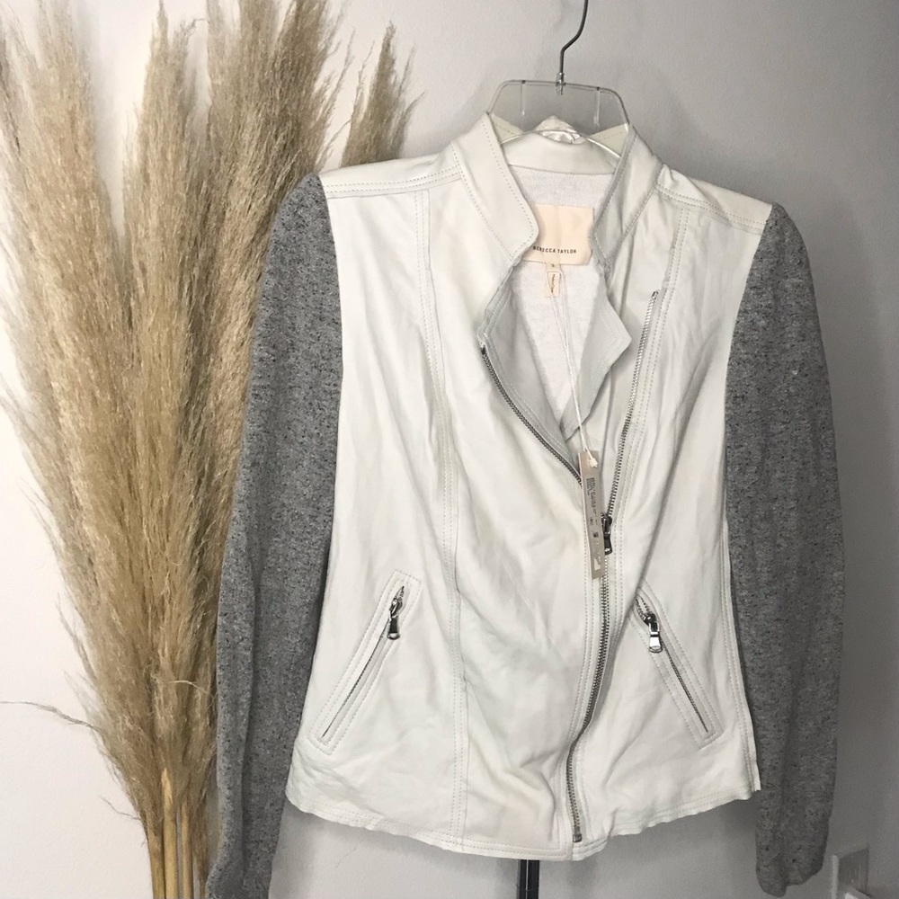 Rebecca Taylor super soft lux leather & wool jacket